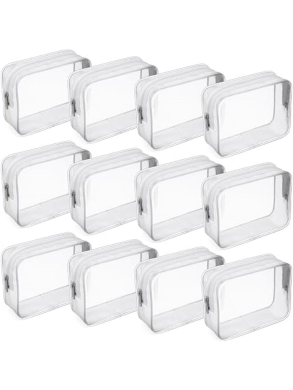 Clear Makeup Bags Set 12 Pc Zipper Pouches Waterproof Travel Toiletry Storage